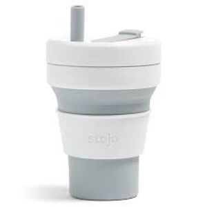 Stojo 16 oz. Collapsible Cup - Grey and White